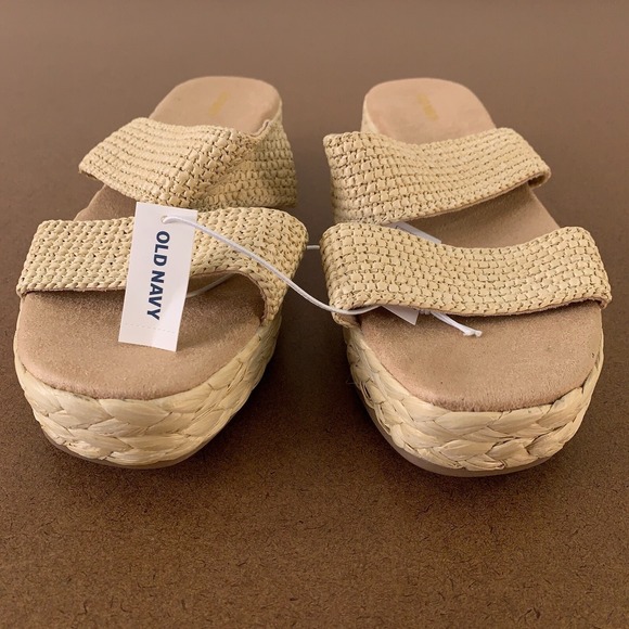 Old Navy Shoes - Old Navy Women's Shoe Size 10 Neutral Two Band Espadrille Platform Sandals NWT